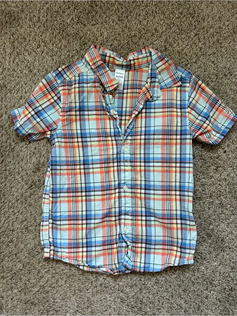 Lot of 5 Carter’s Short Sleeve Button-Down Shirts